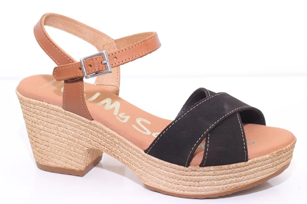 5040 Espadrille Wedge Black