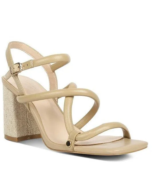 Artha Open Square Toe Block Heel Sandals