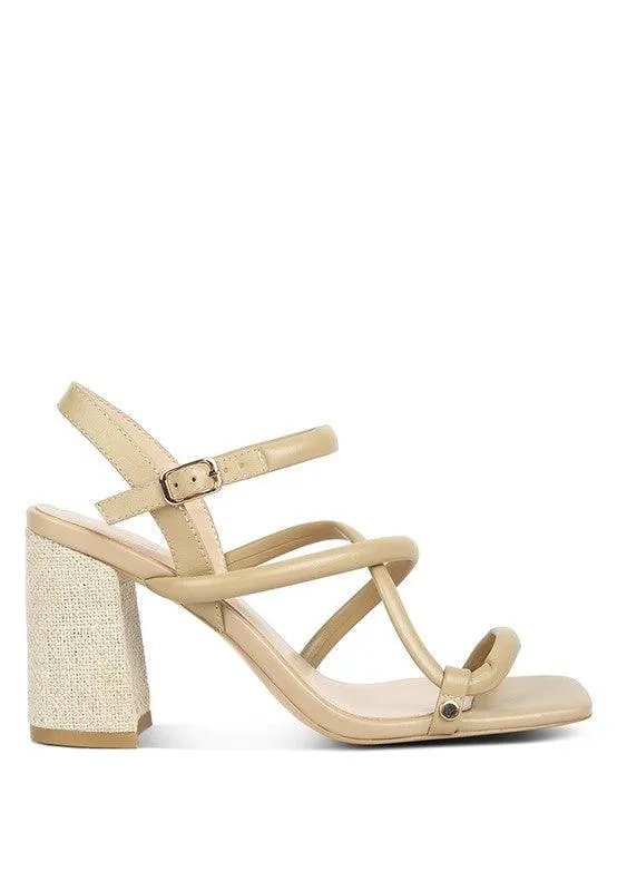 Artha Open Square Toe Block Heel Sandals