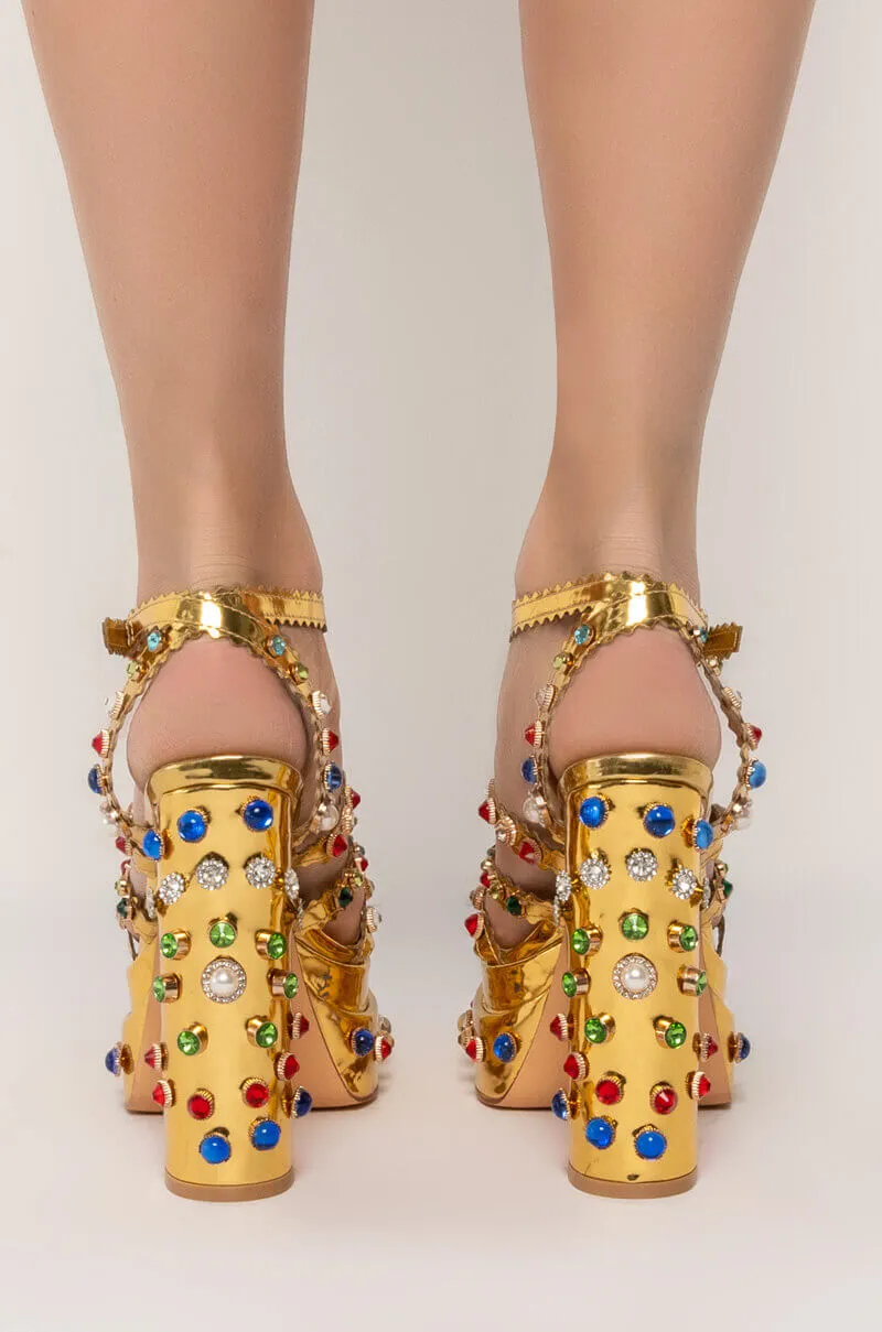 AZALEA WANG GENIE IN A BOTTLE CHUNKY SANDAL IN GOLD