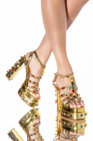 AZALEA WANG GENIE IN A BOTTLE CHUNKY SANDAL IN GOLD