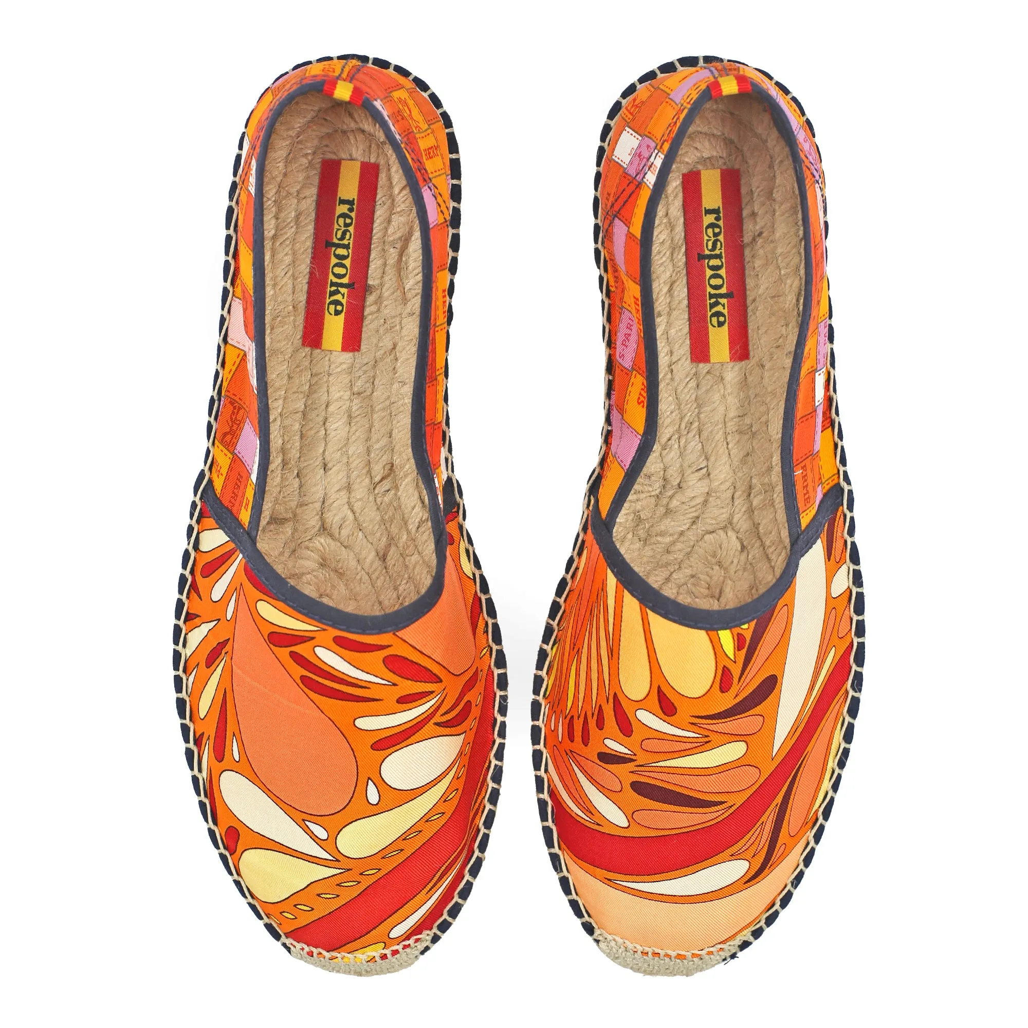 BARSENTO CARRE Orange Classic Espadrilles