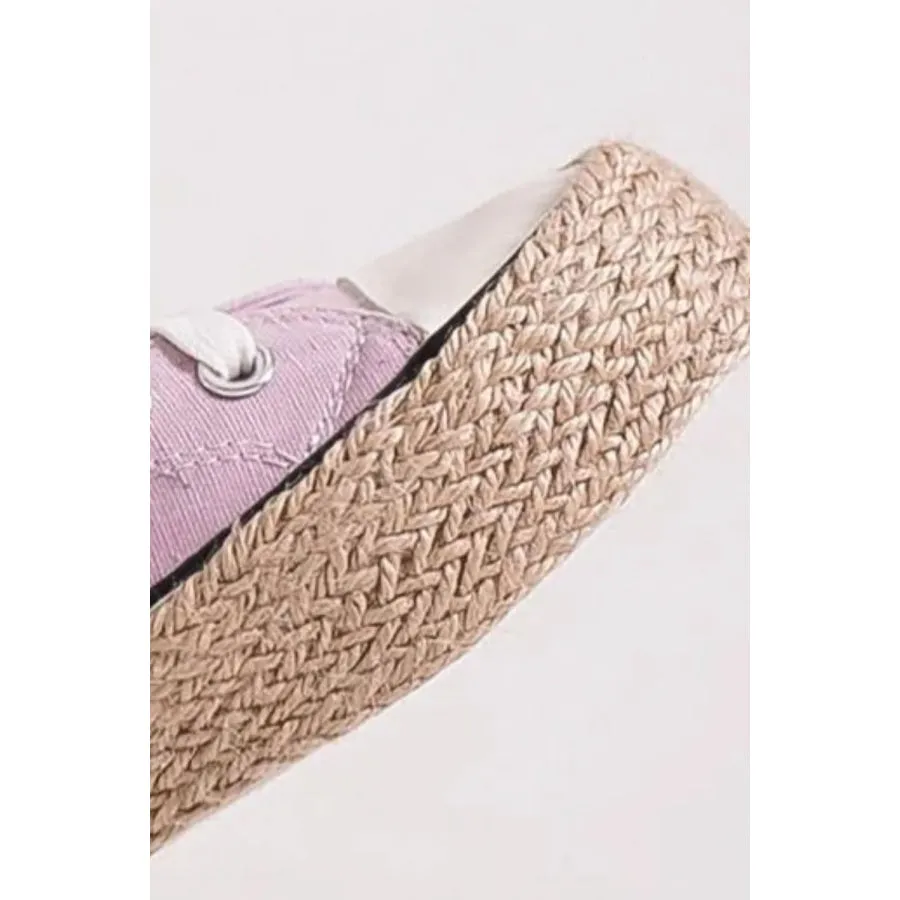 Beast Fashion Lace Up Woven Espadrille Sole Sneakers