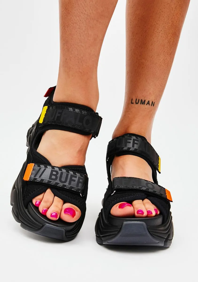 Binary O Platform Sandals