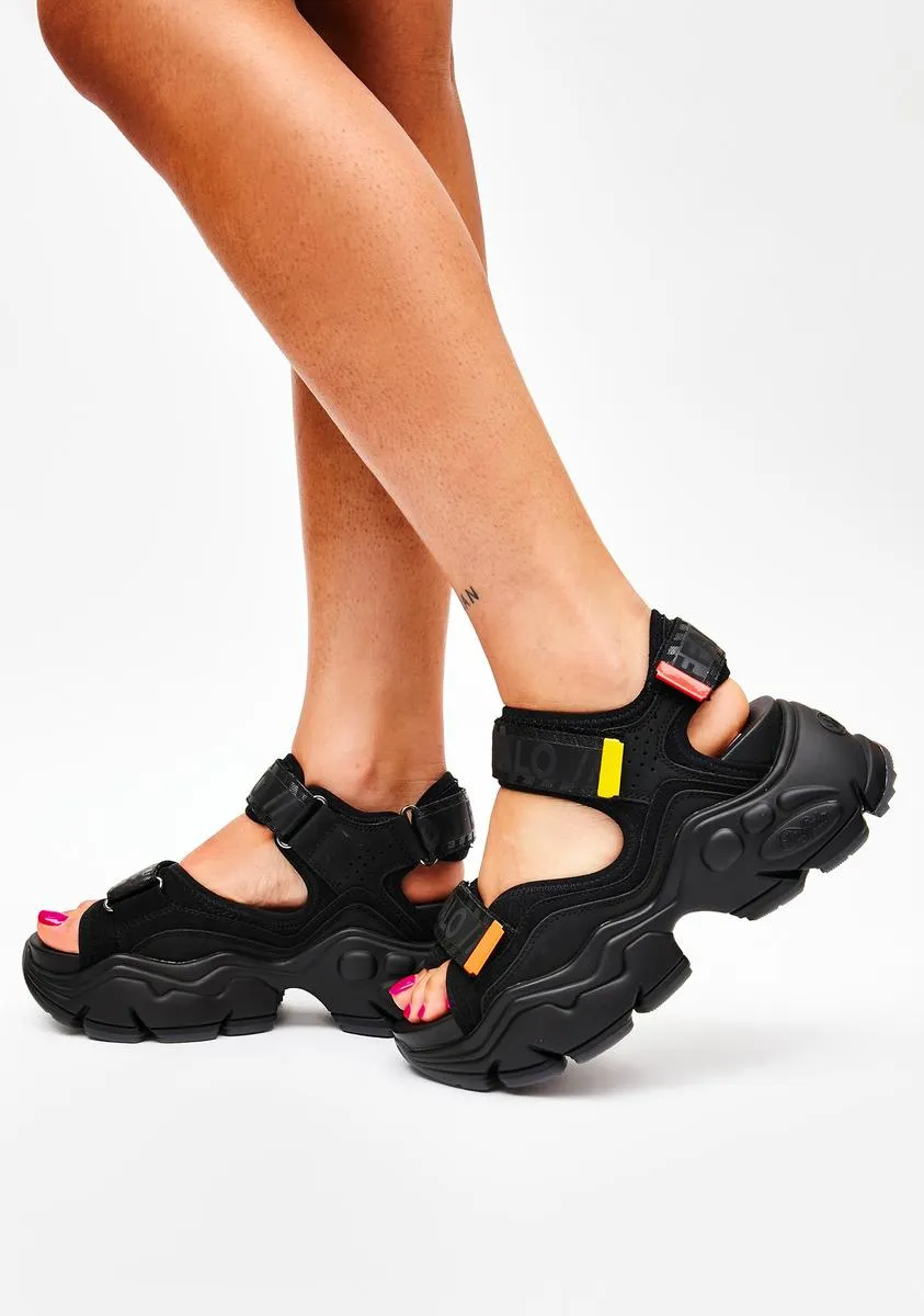 Binary O Platform Sandals