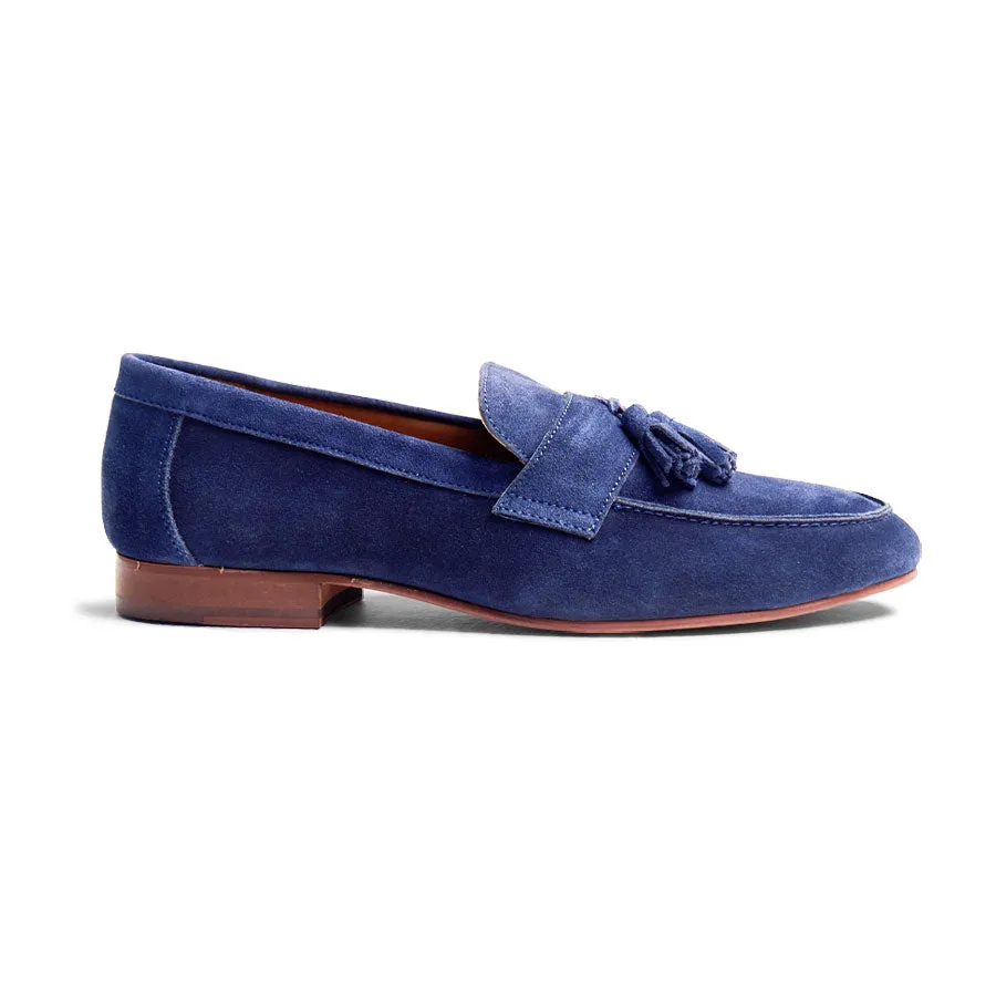 Blue Suede Tassle Loafer