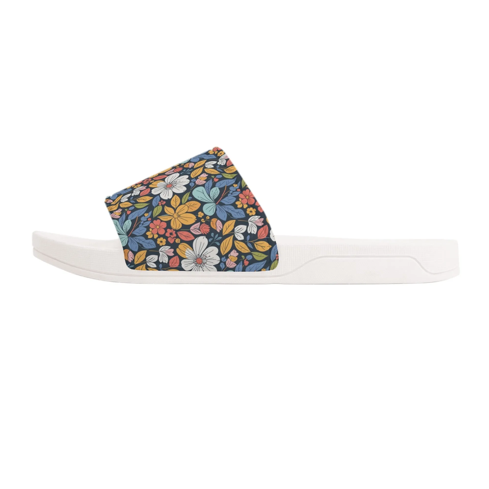 Bright Flowers Womens Slide Sandals