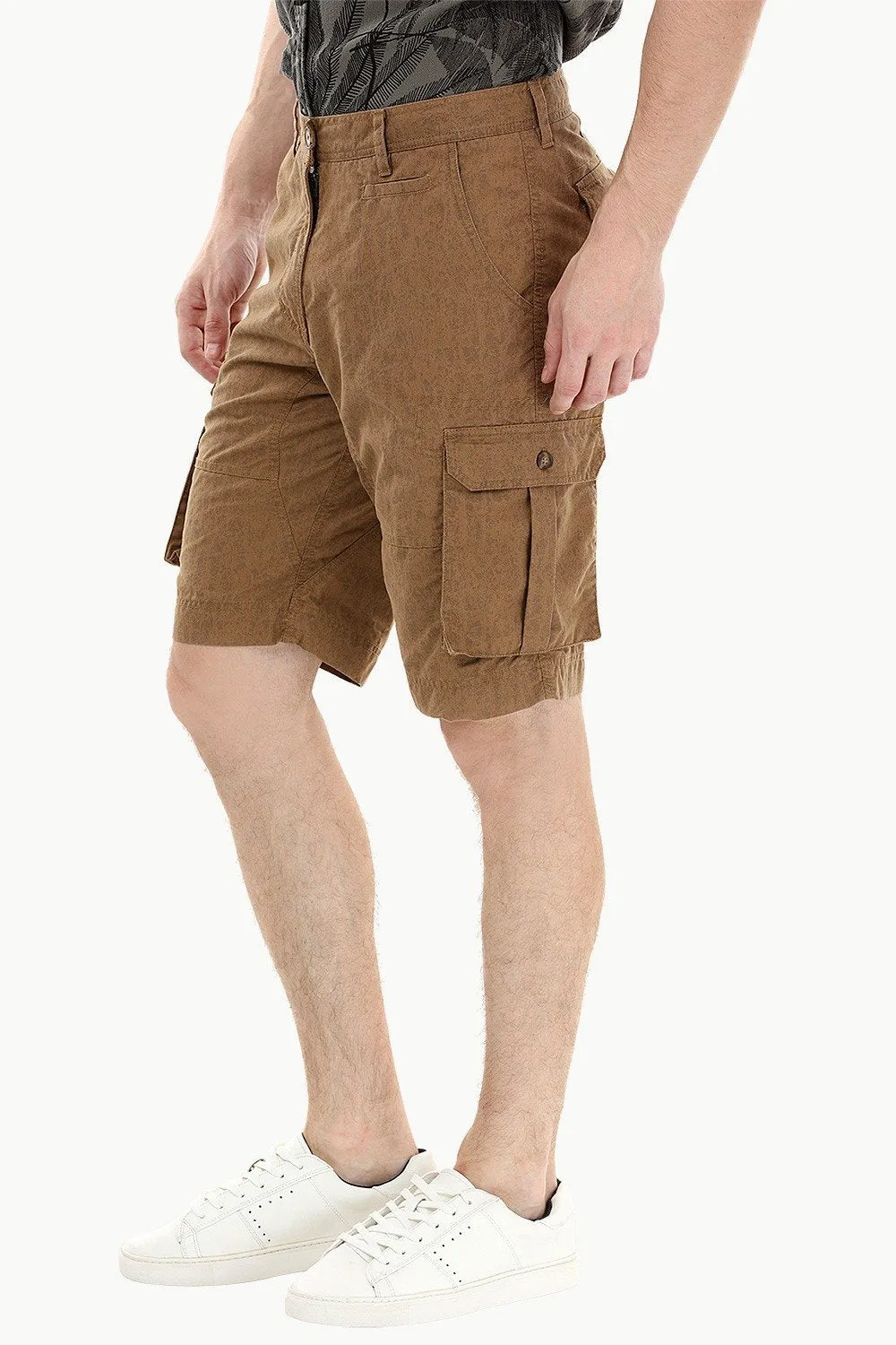 Brown light Print Cargo Shorts