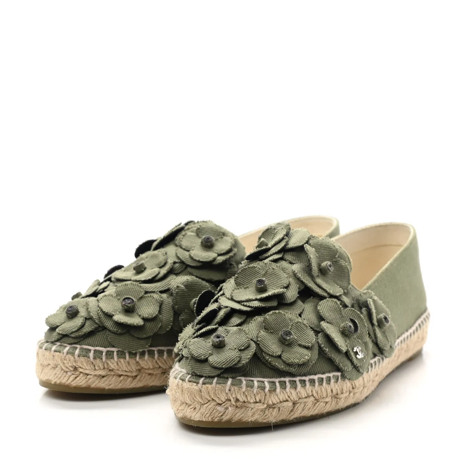 CHANELCC  CAMELLIA CANVAS ESPADRILLES