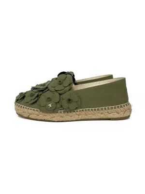 CHANELCC  CAMELLIA CANVAS ESPADRILLES