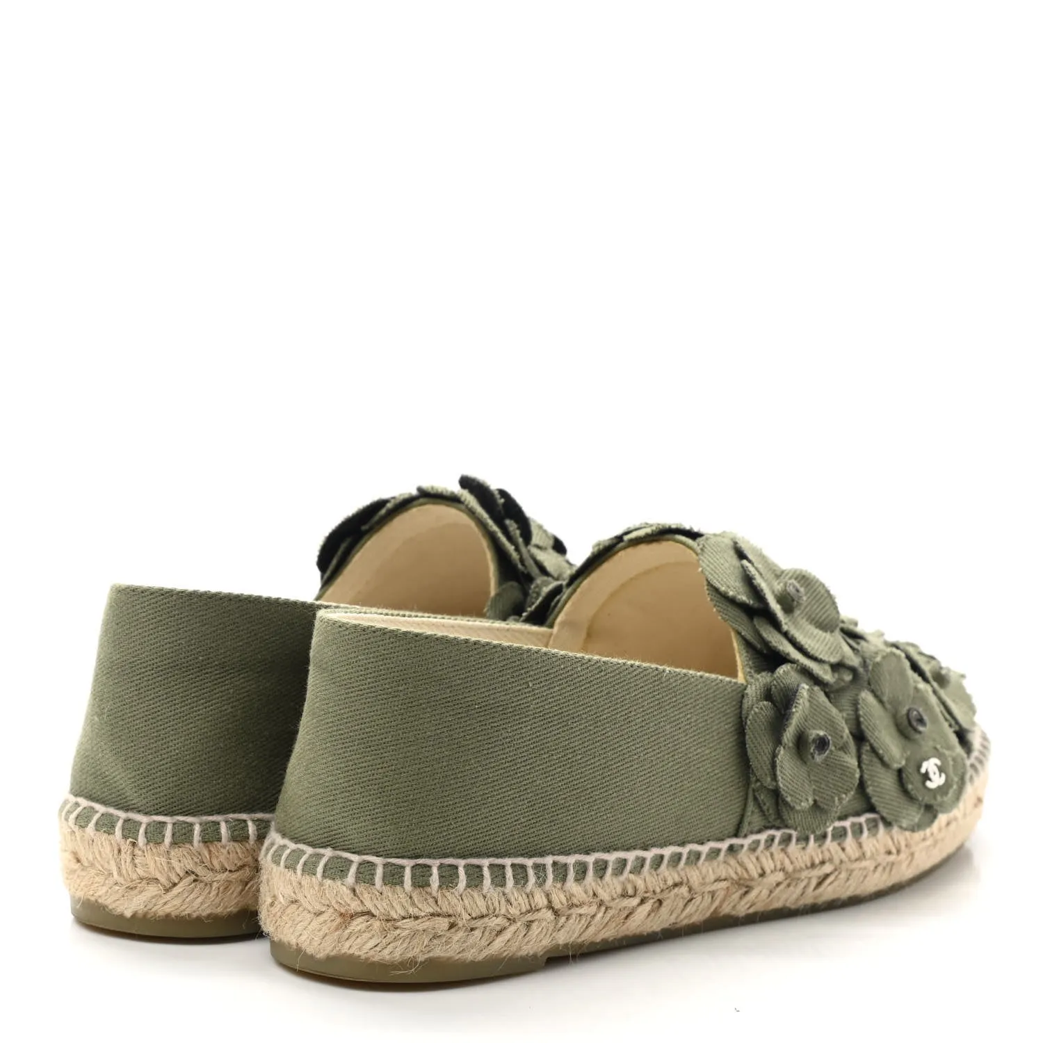 CHANELCC  CAMELLIA CANVAS ESPADRILLES