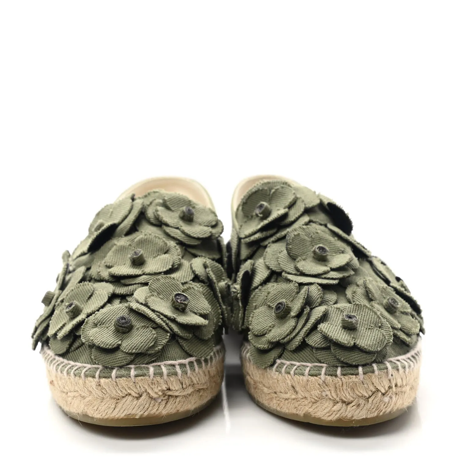 CHANELCC  CAMELLIA CANVAS ESPADRILLES