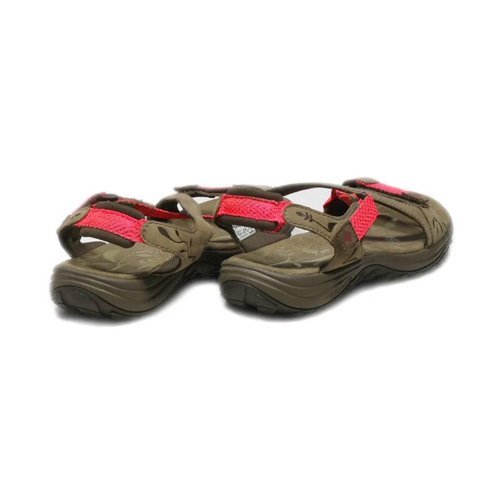 Columbia Flat Sandals Leather Brown Colour For Women