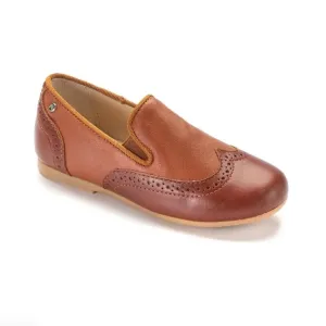 David - Tan Soft Leather Slip On for Boy by Manuela de Juan