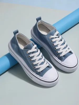 Denim Canvas Lace-Up Sneakers (TC-RS3486-DNM)