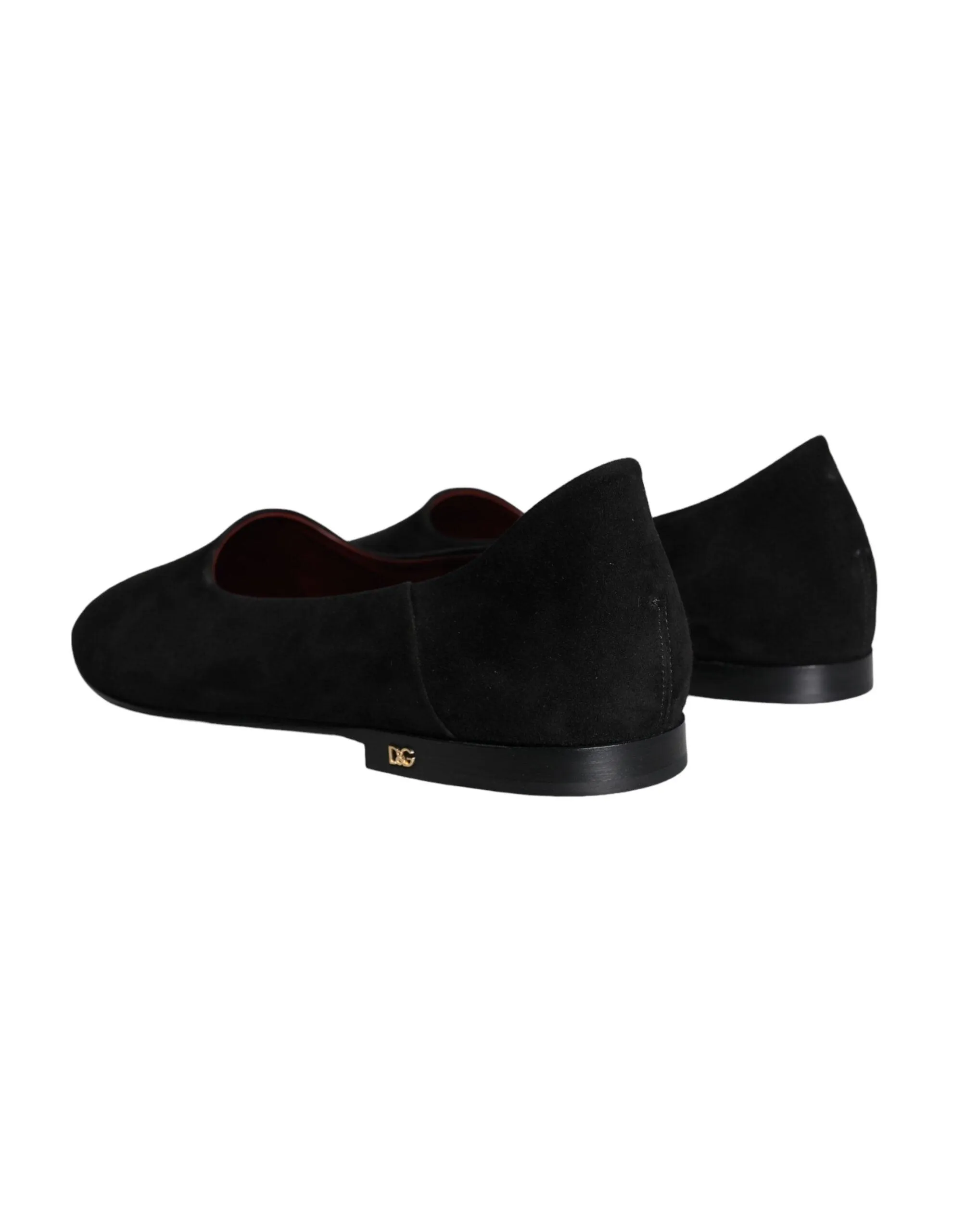 Dolce & Gabbana Black Suede Loafers Formal Slip On Sko