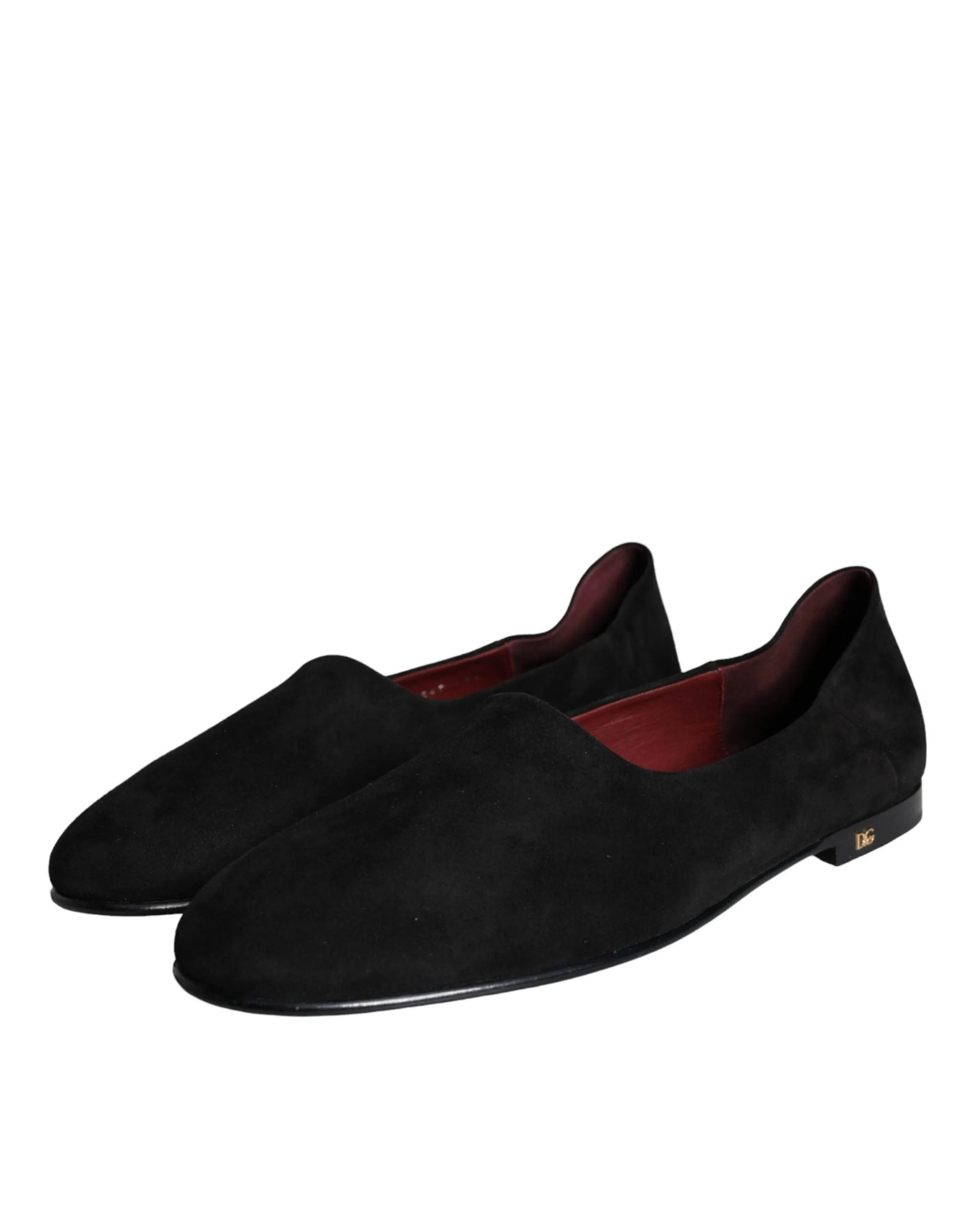 Dolce & Gabbana Black Suede Loafers Formal Slip On Sko