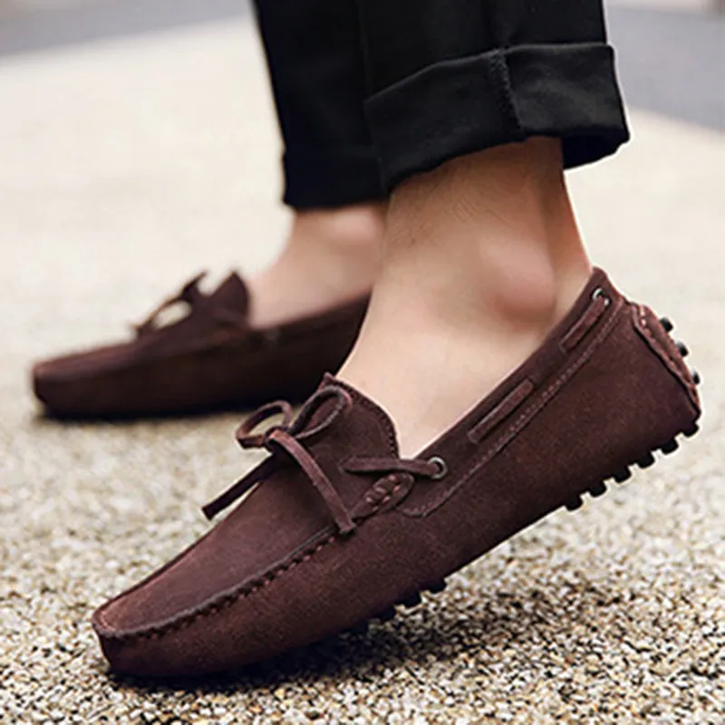 Faux suede casual slip-on loafers