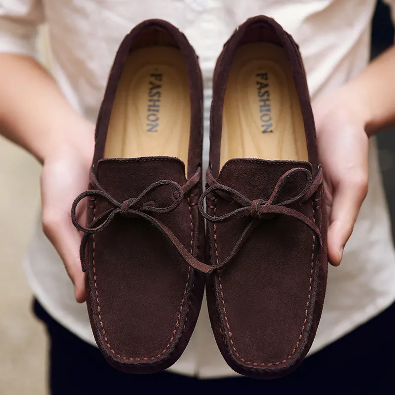 Faux suede casual slip-on loafers