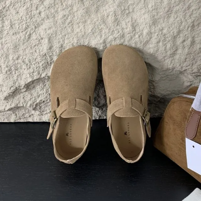 Faux Suede Plain Slip-On Loafers