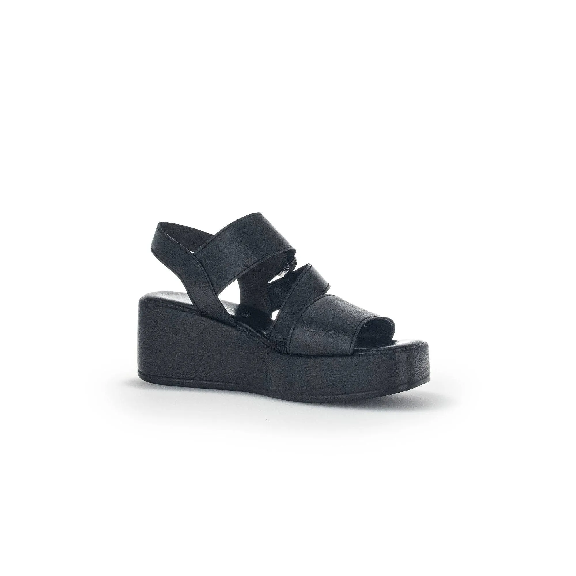 Gabor 44.533.27 Java Ladies Black Leather Buckle Sandals