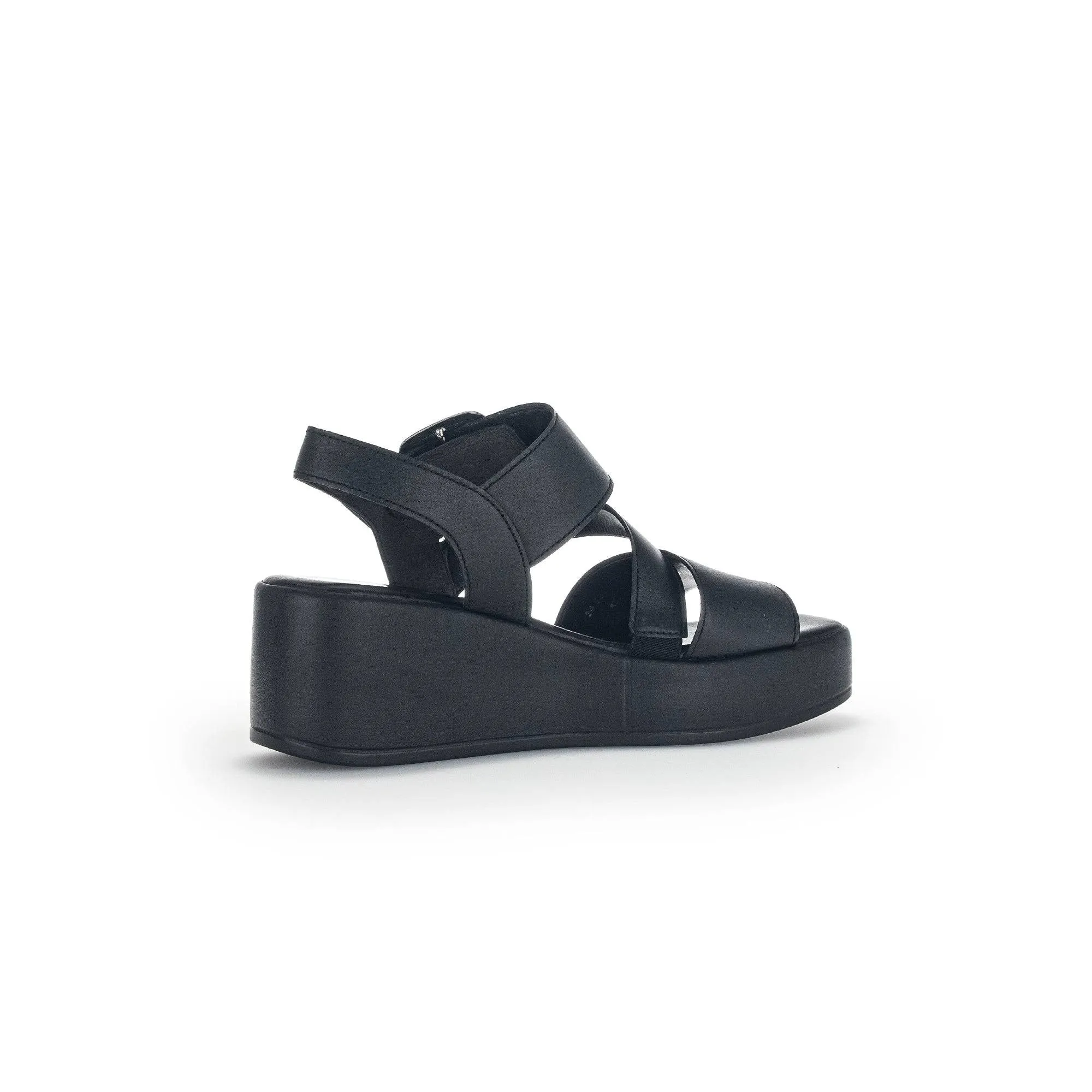 Gabor 44.533.27 Java Ladies Black Leather Buckle Sandals