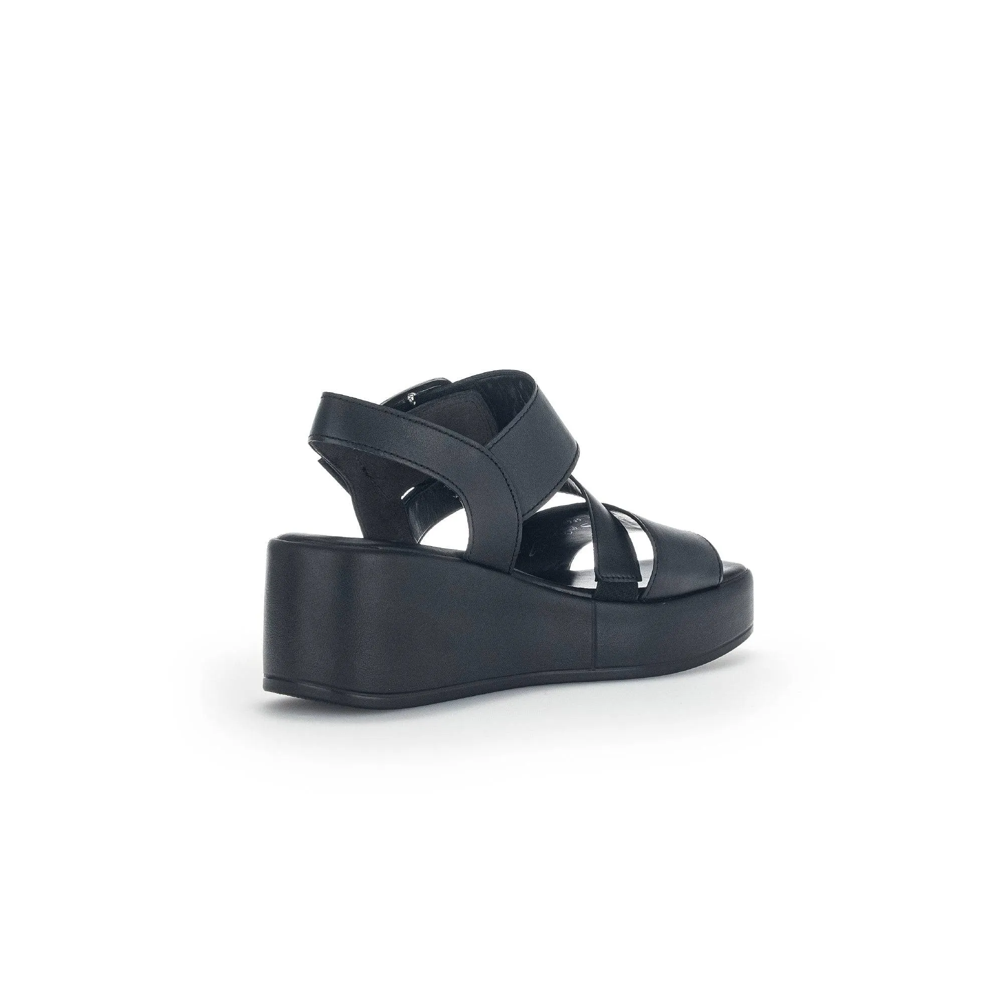 Gabor 44.533.27 Java Ladies Black Leather Buckle Sandals