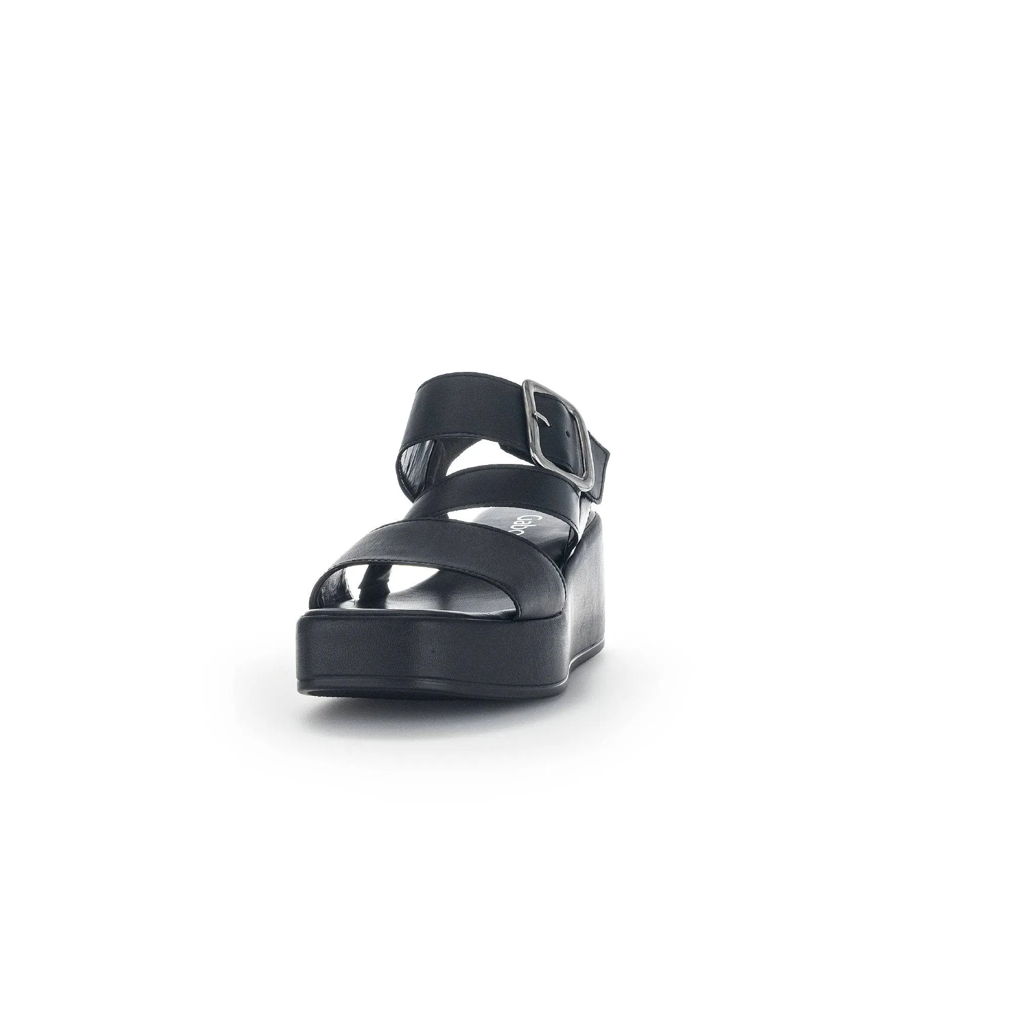 Gabor 44.533.27 Java Ladies Black Leather Buckle Sandals