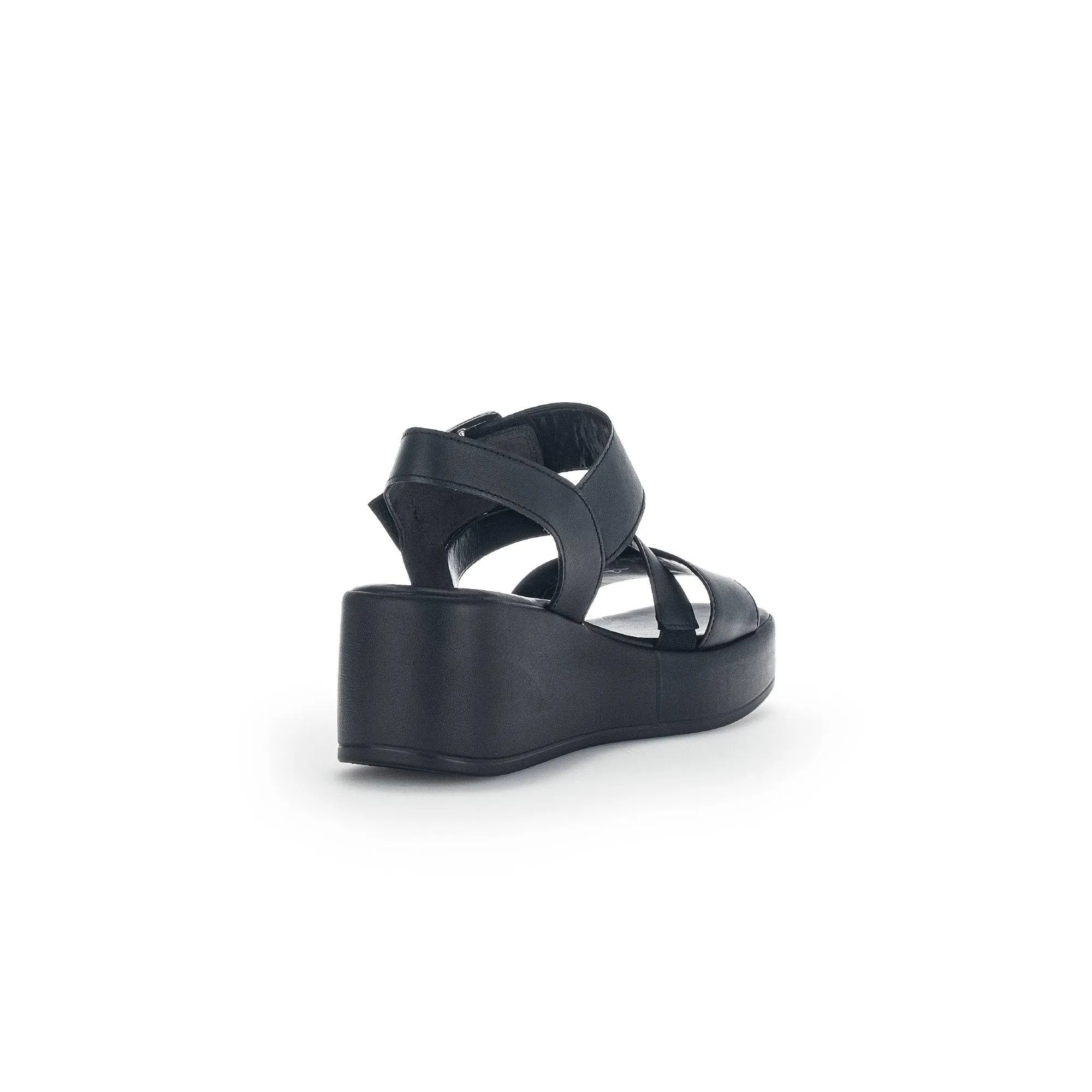 Gabor 44.533.27 Java Ladies Black Leather Buckle Sandals