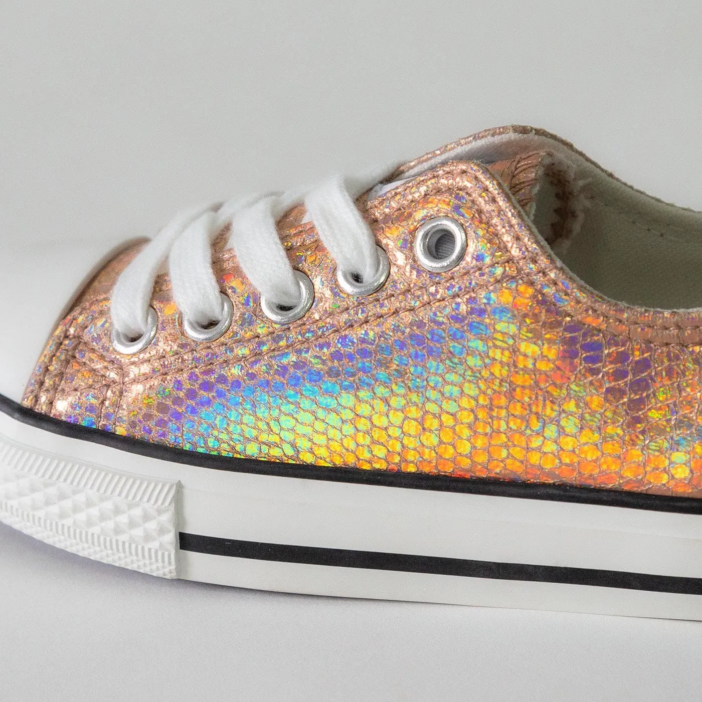 Girl's Magnesium Metallic Canvas Sneakers