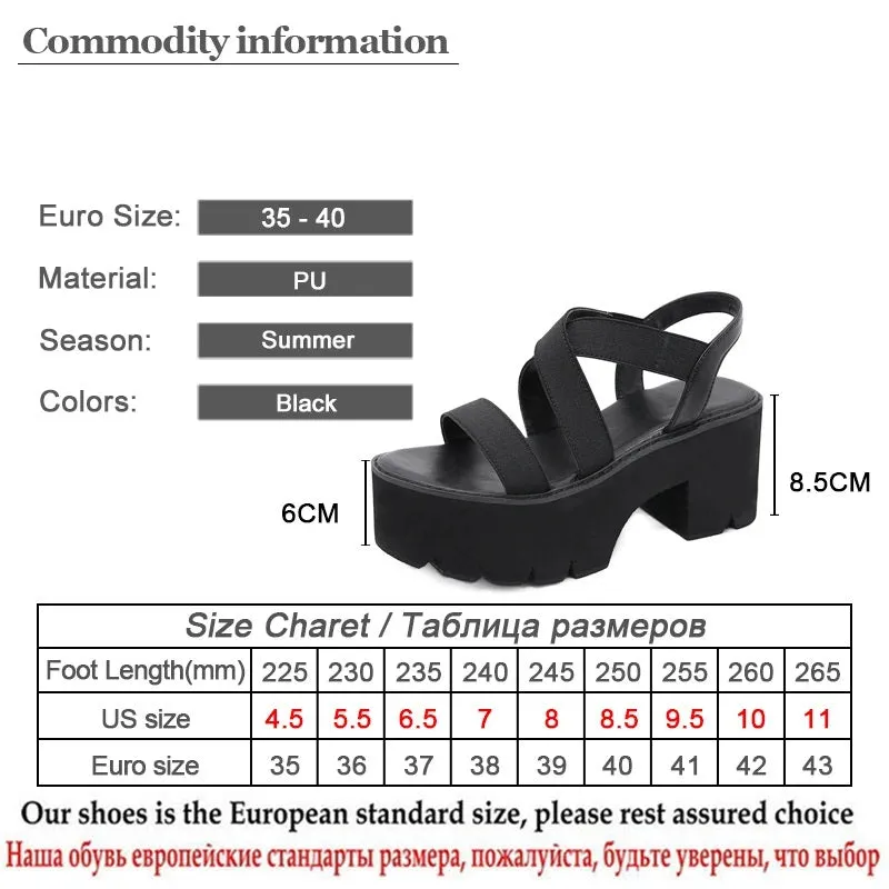 Joskaa 2024 New Chunky Sandals Thick Platform