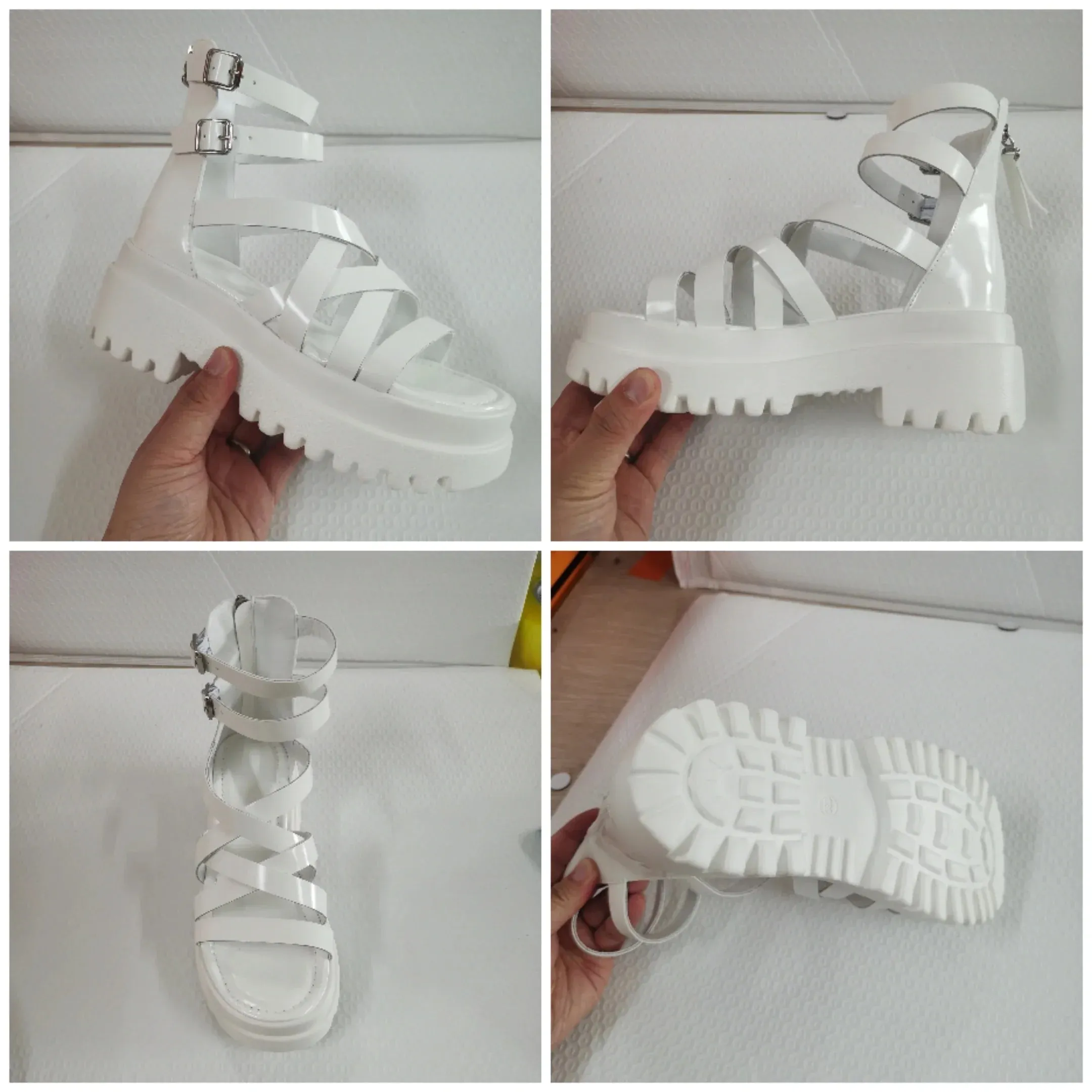 Joskaa 2024 New Leather Platform Chunky Sandals