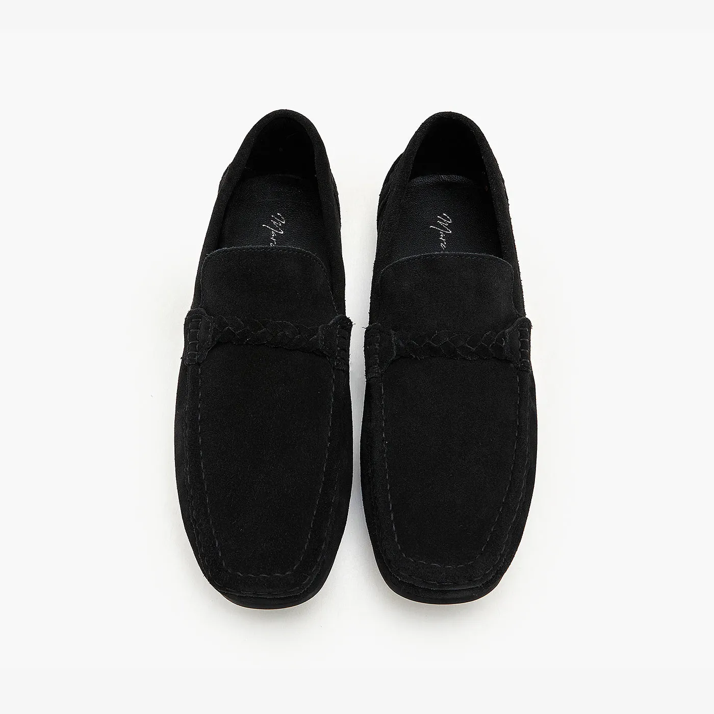 Leather Weave Tie Loafers