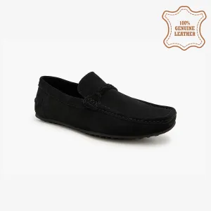 Leather Weave Tie Loafers