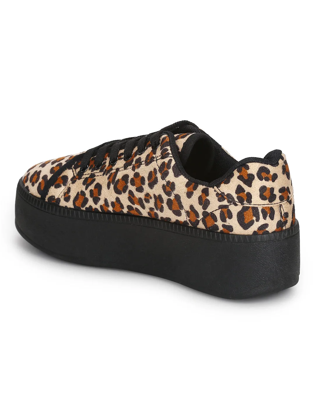 Leopard Canvas Lace-Up Sneakers