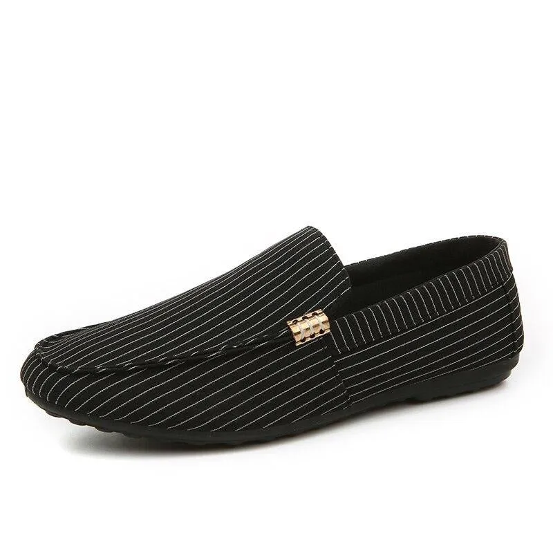 Men Strip Casual Slip-On Breatheable Loafers