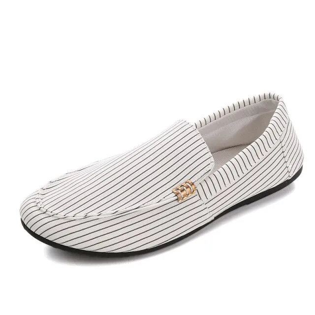 Men Strip Casual Slip-On Breatheable Loafers