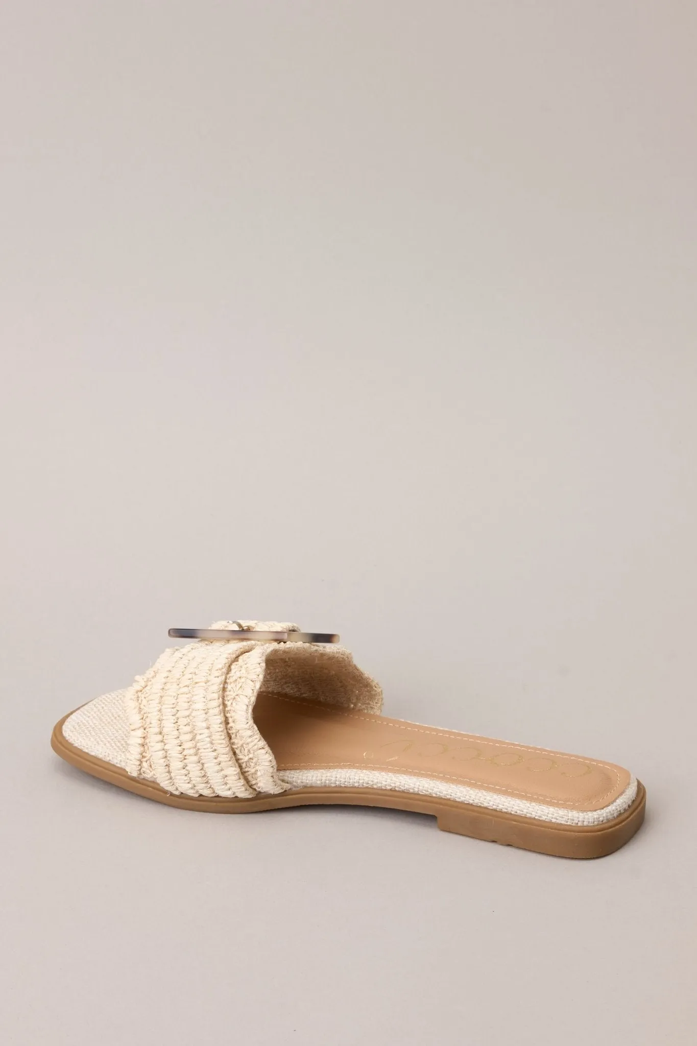 Now What Beige Woven Buckle Sandals