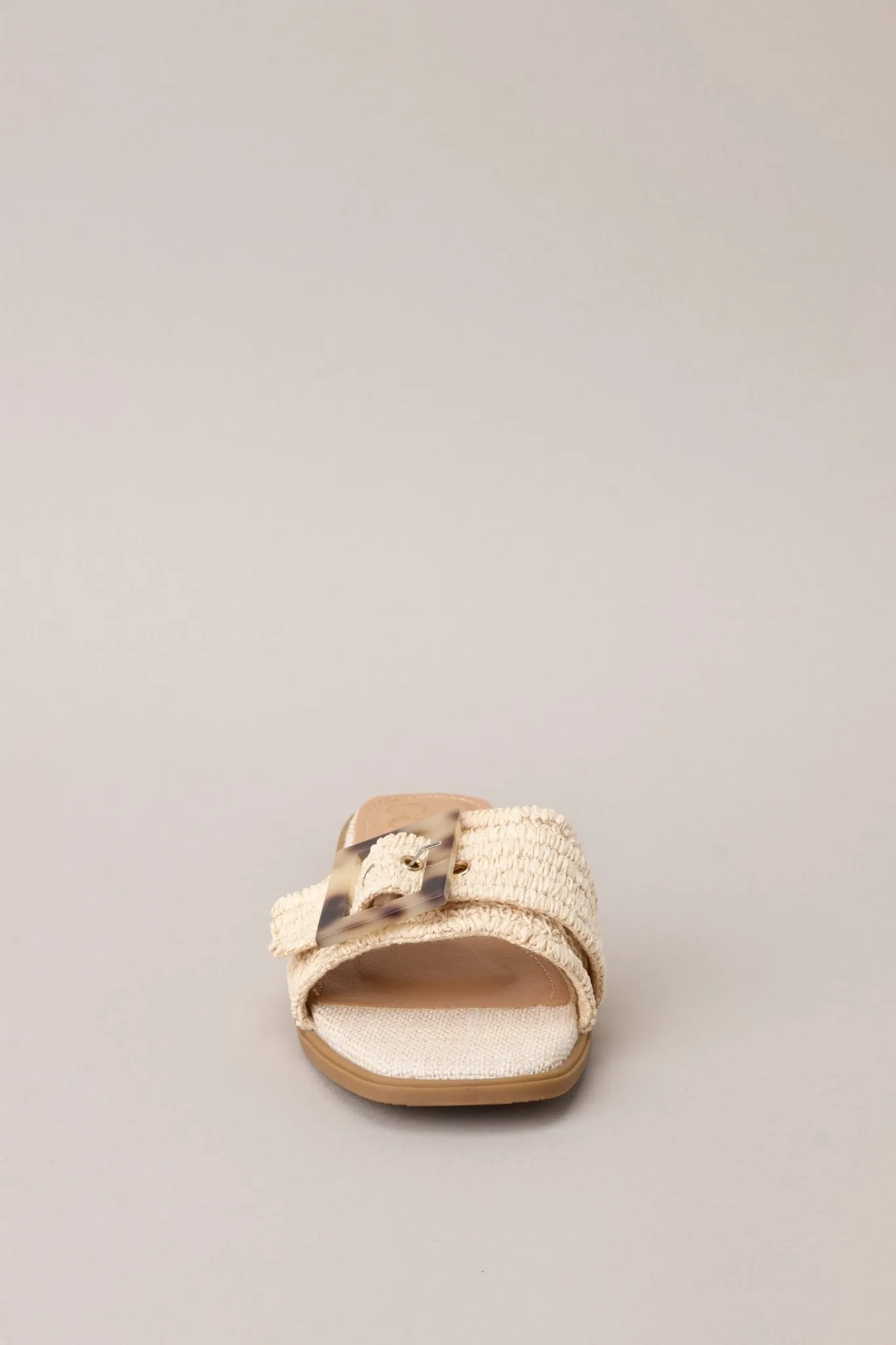 Now What Beige Woven Buckle Sandals