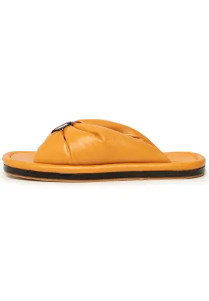 Open Toe Flat Sole Sandals - Yellow