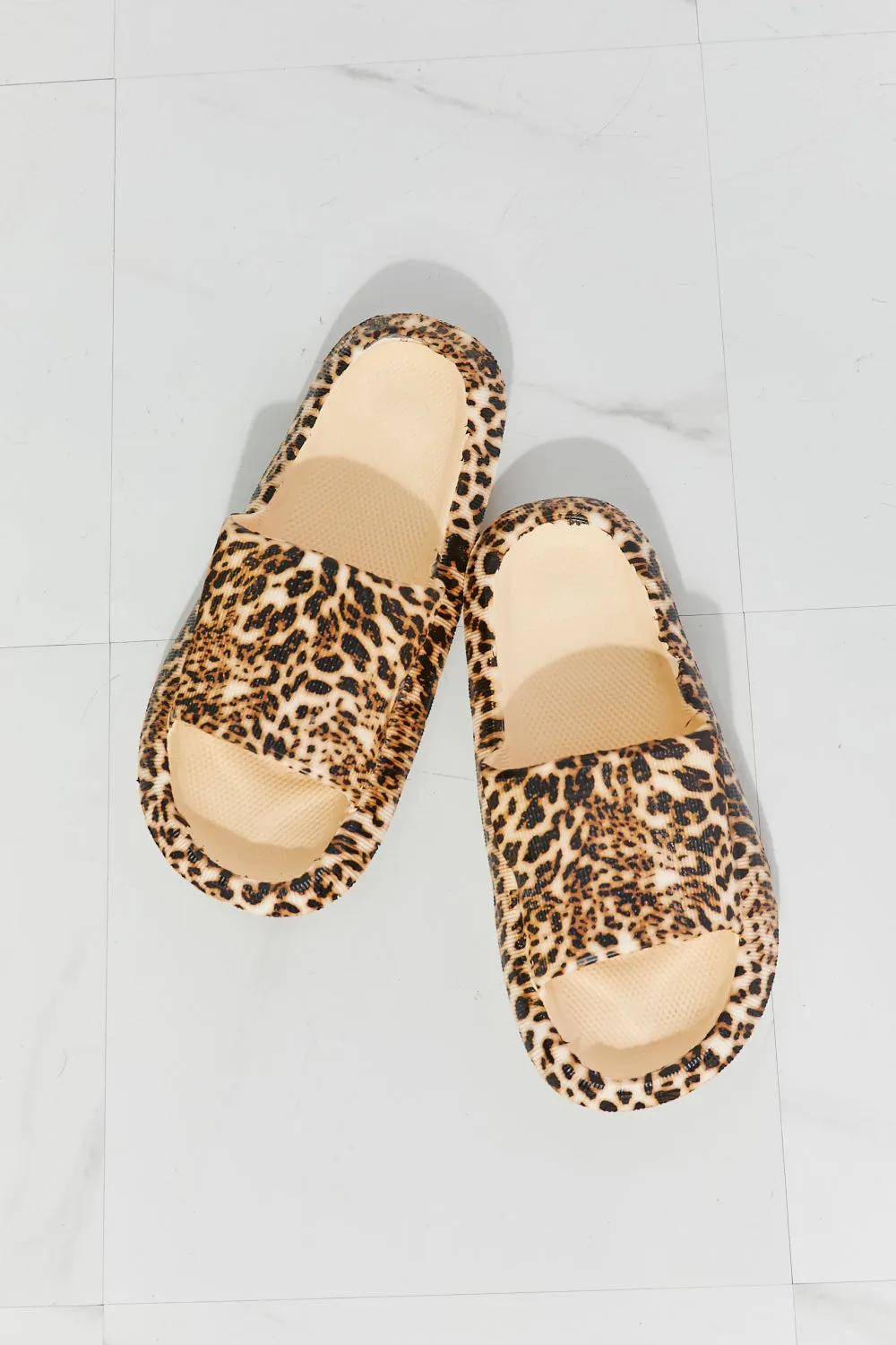 Open Toe Slide in Leopard