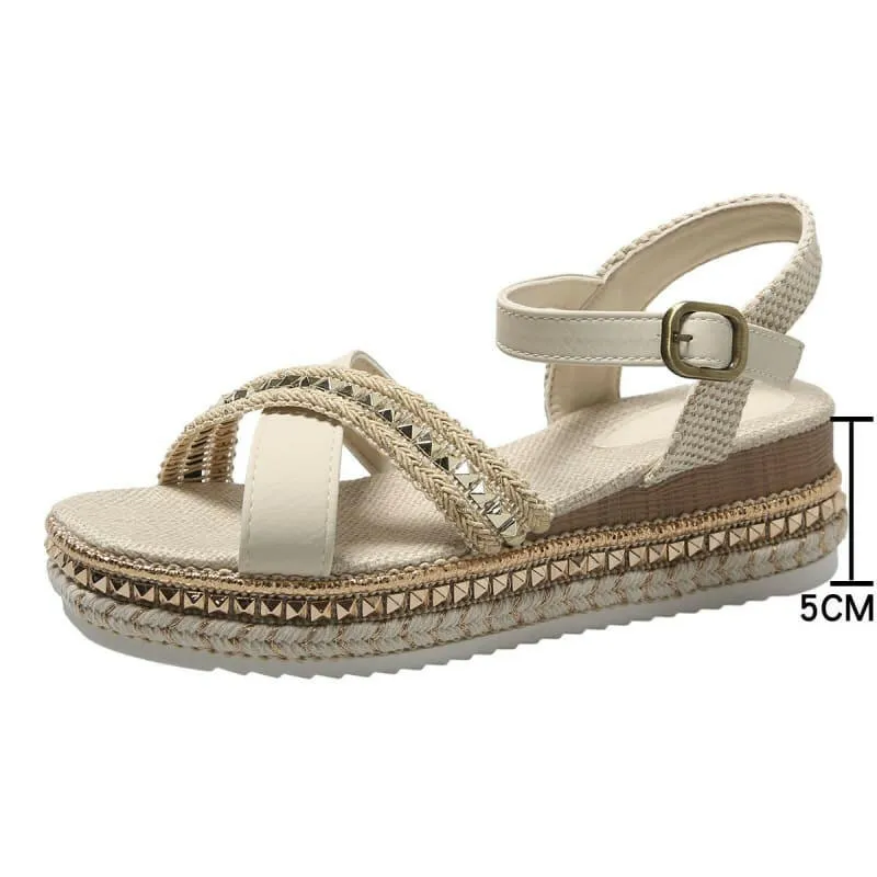 Ornate Women’s Summer Comfortable Open Toe Platform Sandals