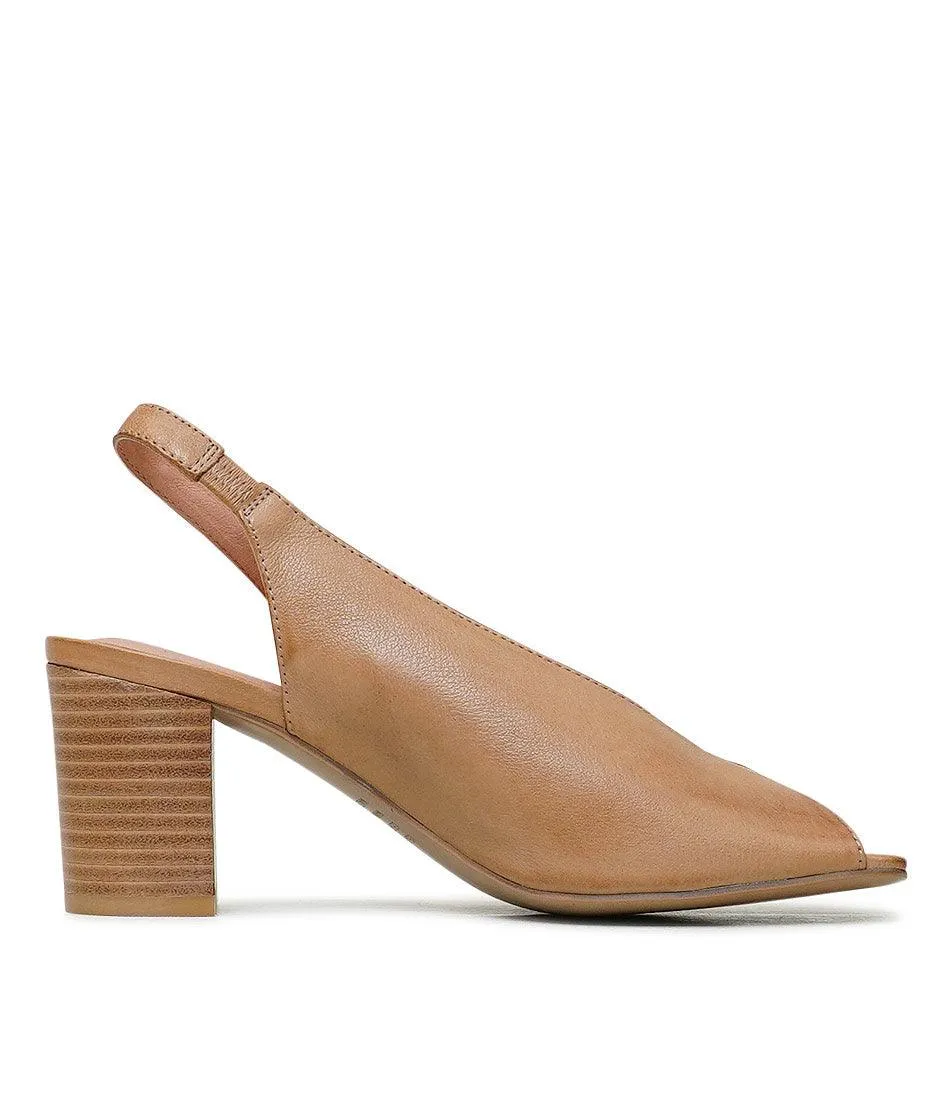 Pace Dark Tan Leather Heels