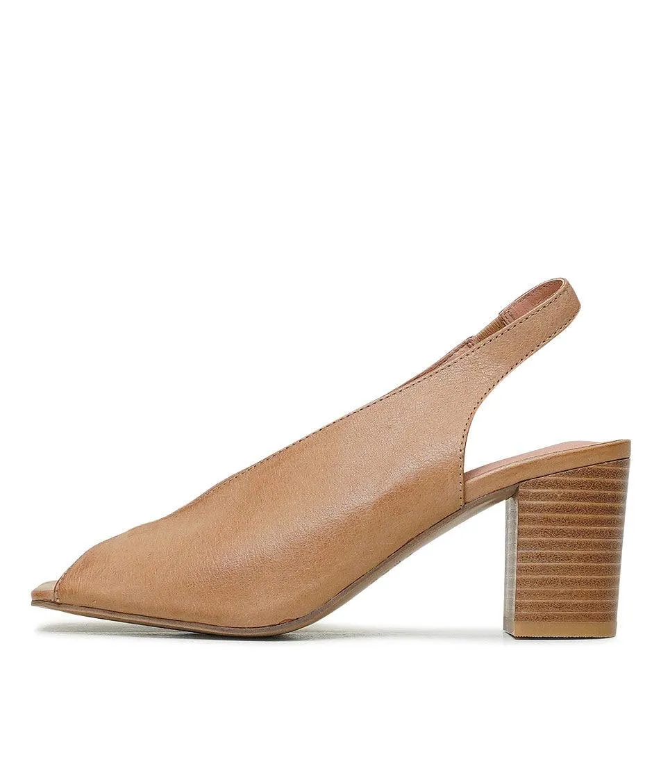 Pace Dark Tan Leather Heels