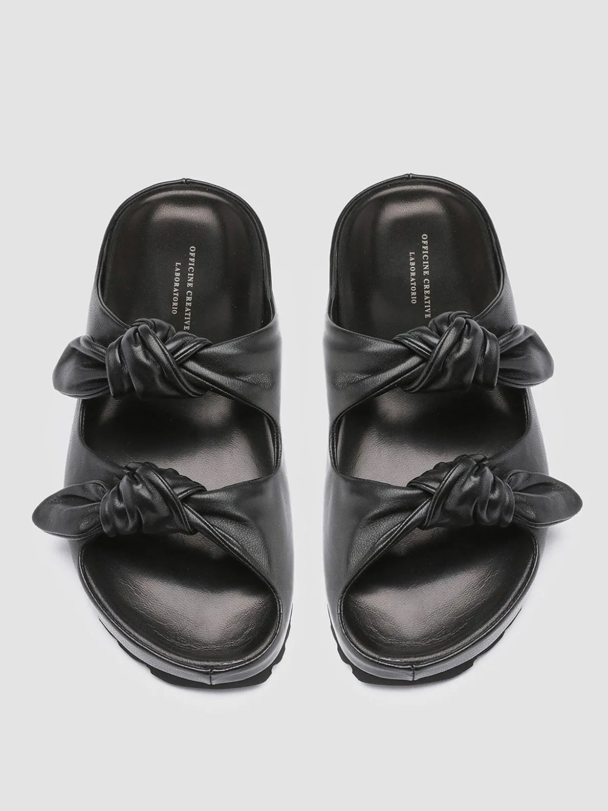 PELAGIE 010 - Black Woven Leather Sandals