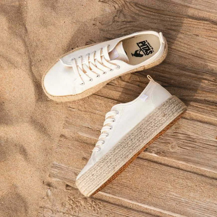 Pitas lace-up 4cm platform espadrille sneakers