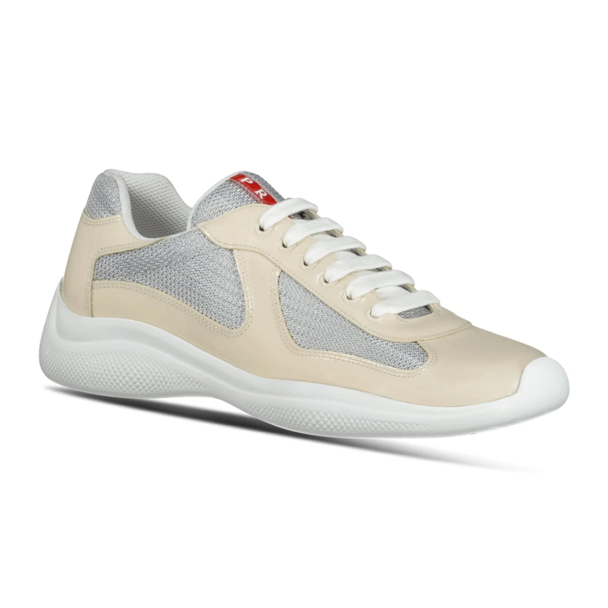 Prada Americas Cup Sneakers Beige & Grey Mesh