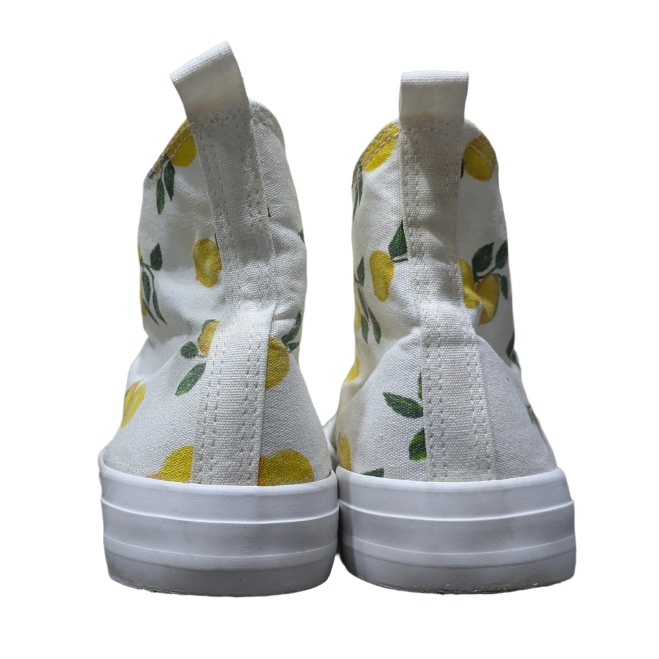 Primark Women's Lemon Print Canvas High Top Sneakers Size UK 6 / EU 39 / US 8