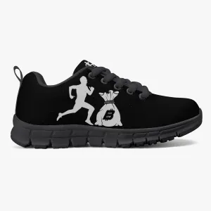 "Original Benji" Black (White logo) Kids' Lightweight Mesh Sneakers