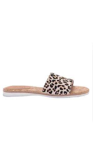 Sandal Slide Camel Leopard